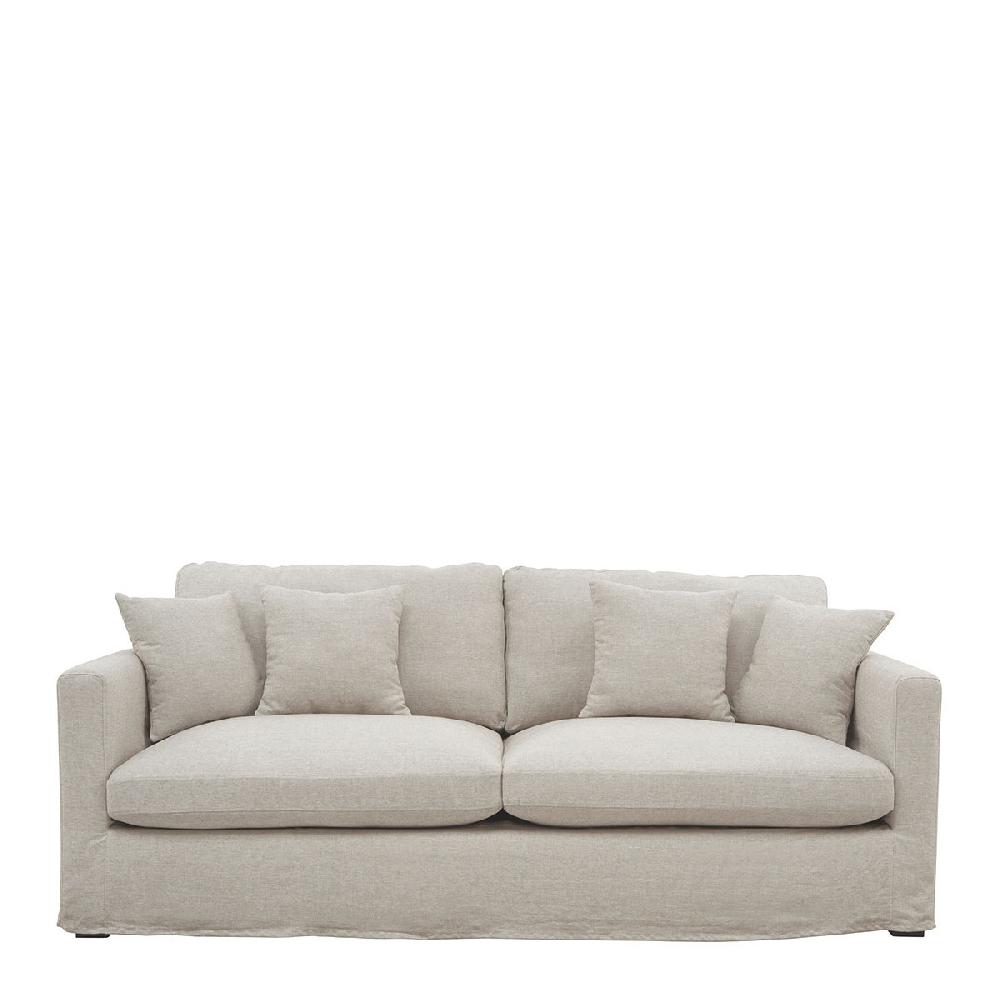 blanc d'ivoire Canapé ANGIE en lin mélangé - Naturel