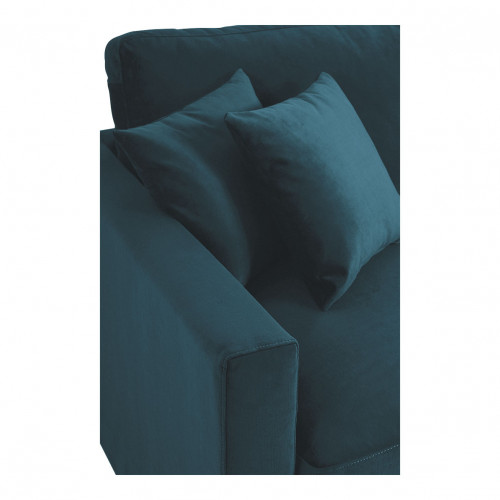 Blanc D'ivoire Canapé ANGIE En Velours - Bleu Paon