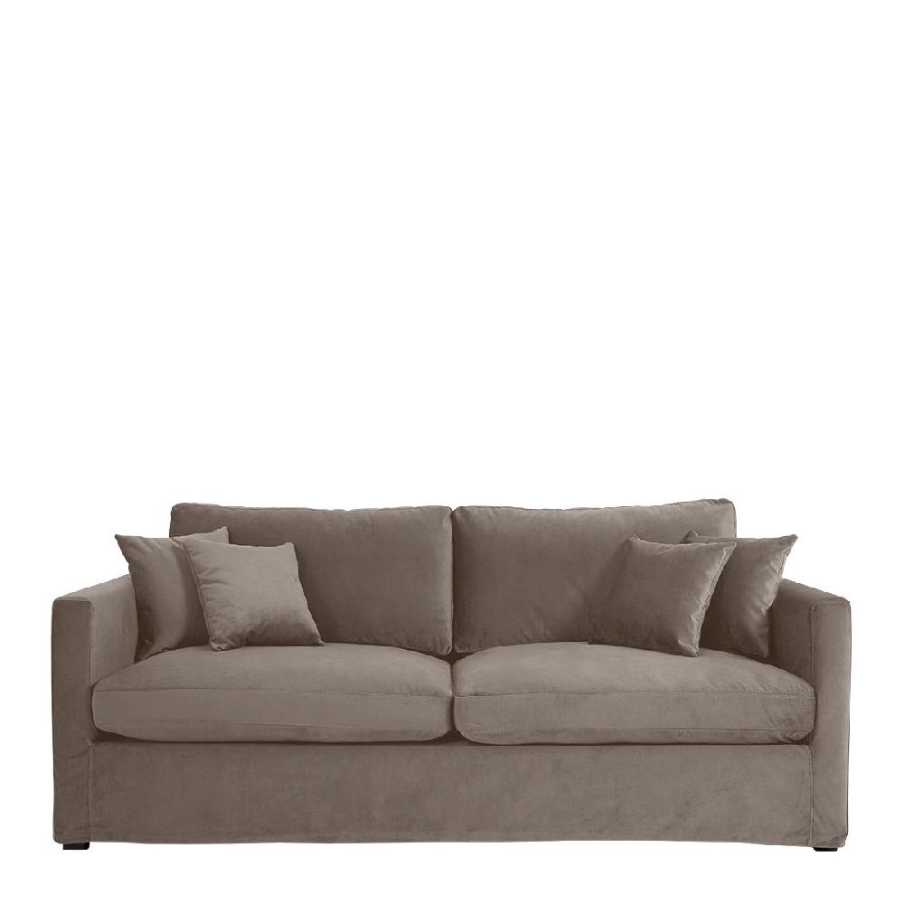 blanc d'ivoire Canapé ANGIE en velours - Taupe