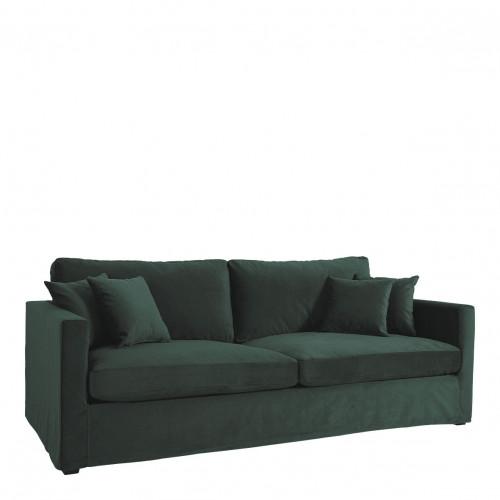 Blanc D'ivoire Canapé ANGIE En Velours - Vert Forêt