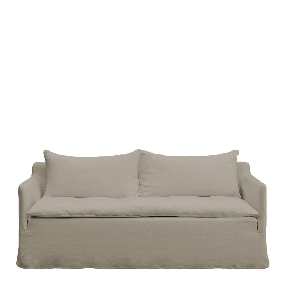 blanc d'ivoire Canapé GABRIEL en lin - Beige