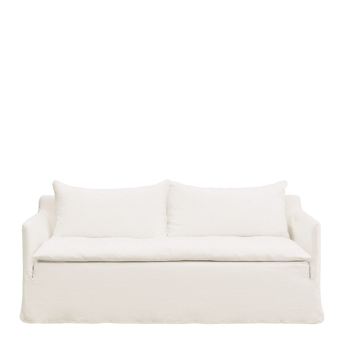 blanc d'ivoire Canapé GABRIEL en lin - Blanc
