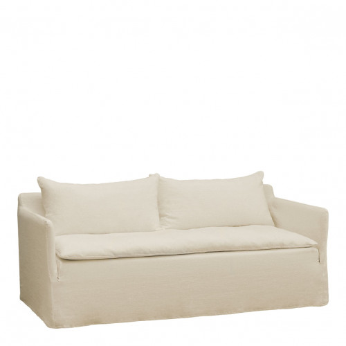Blanc D'ivoire Canapé GABRIEL En Lin Mélangé - Écru