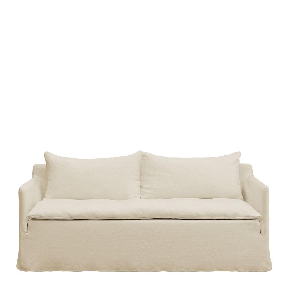 blanc d'ivoire Canapé GABRIEL en lin mélangé - Écru