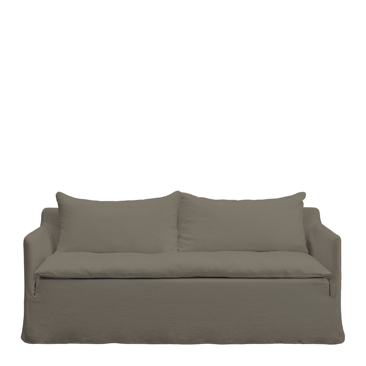 blanc d'ivoire Canapé GABRIEL en lin - Taupe