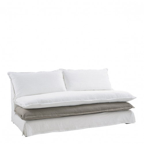 Blanc D'ivoire Canapé Leo Blanc/gris