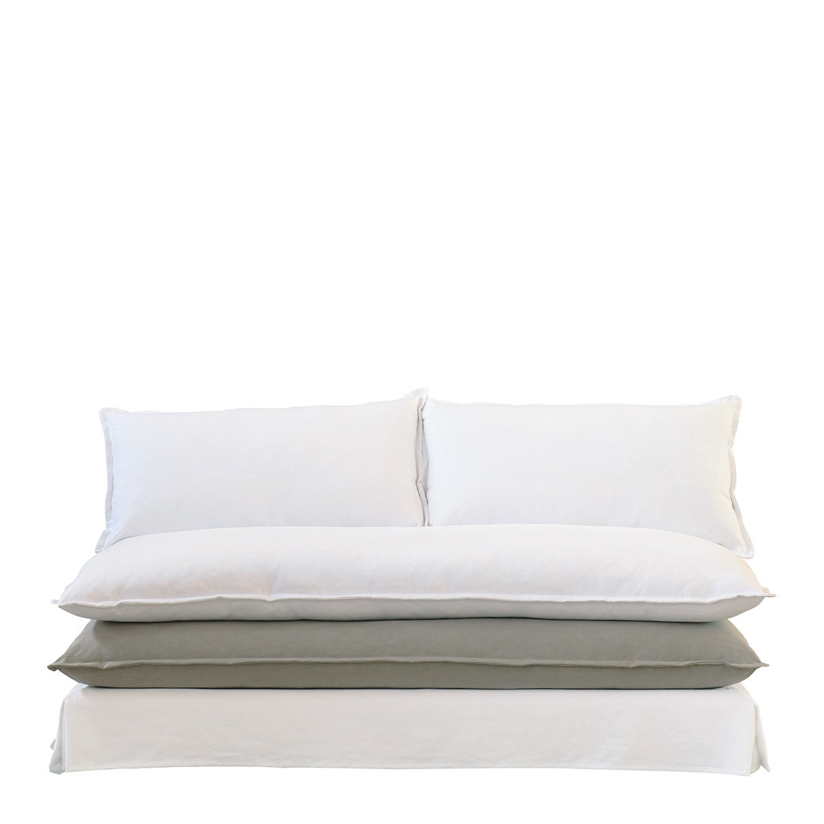 Blanc D'ivoire Canapé Leo Blanc/gris