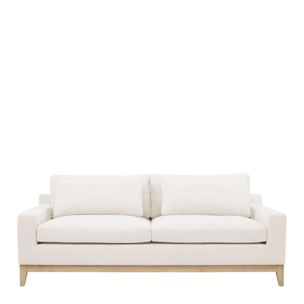 blanc d'ivoire Canapé LÉONORE en lin - Blanc