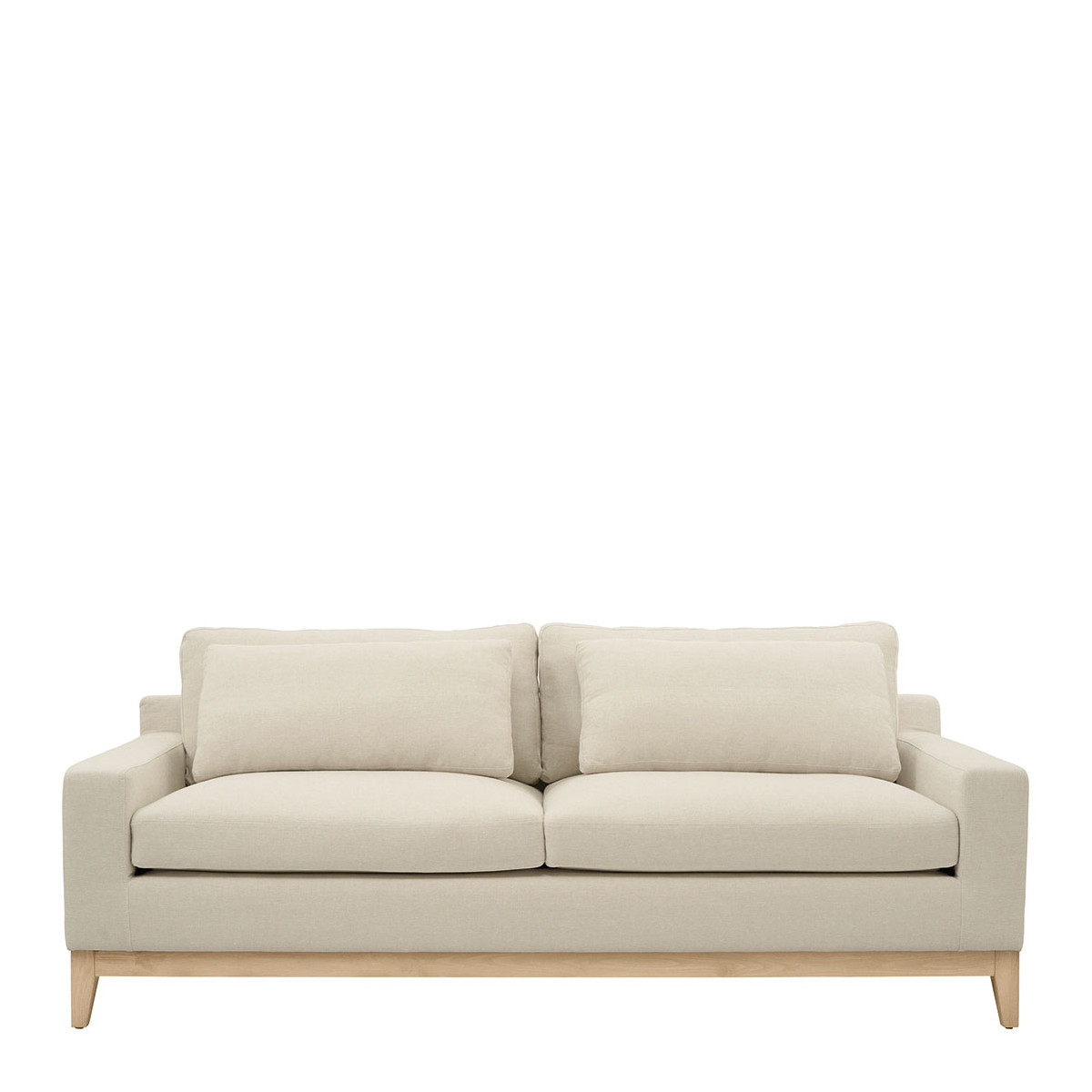 blanc d'ivoire Canapé LÉONORE en lin mélangé - Écru