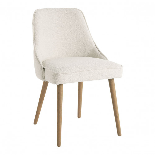 Blanc D'ivoire Chaise MARCUS En Bouclette - Crème