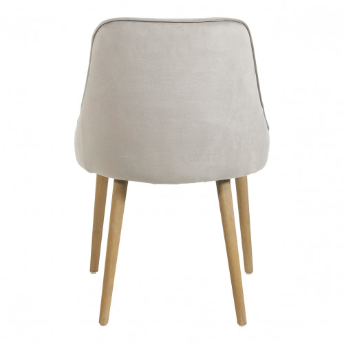 Blanc D'ivoire Chaise MARCUS En Velours - Grège