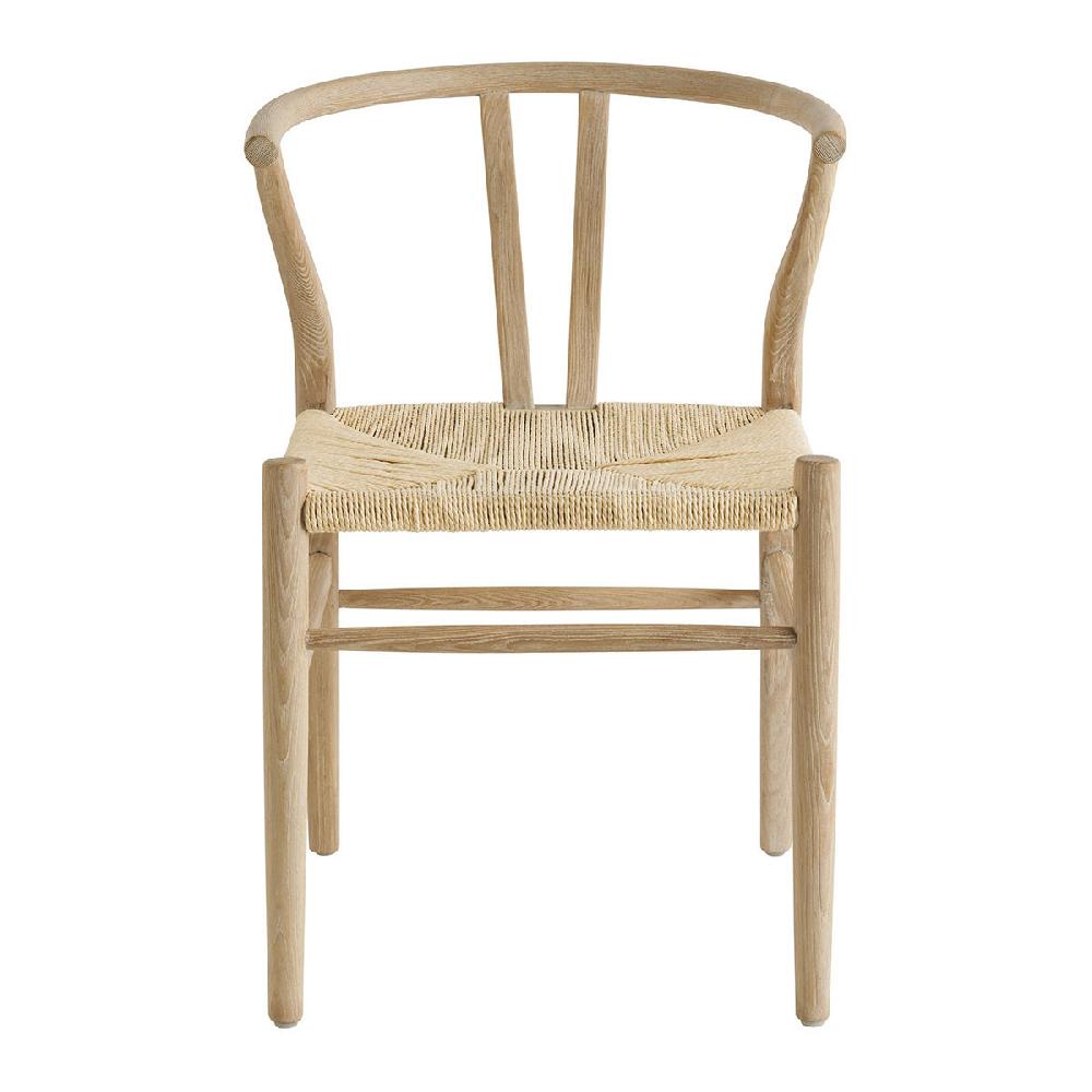 blanc d'ivoire Chaise NJORD - Frêne naturel blanchi