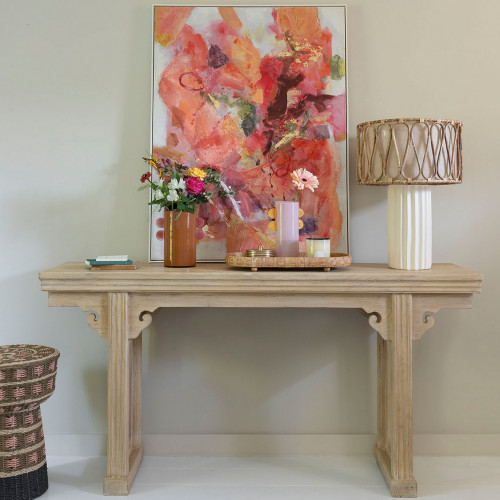 Blanc D'ivoire Console BAO En Orme Recyclé - Naturel