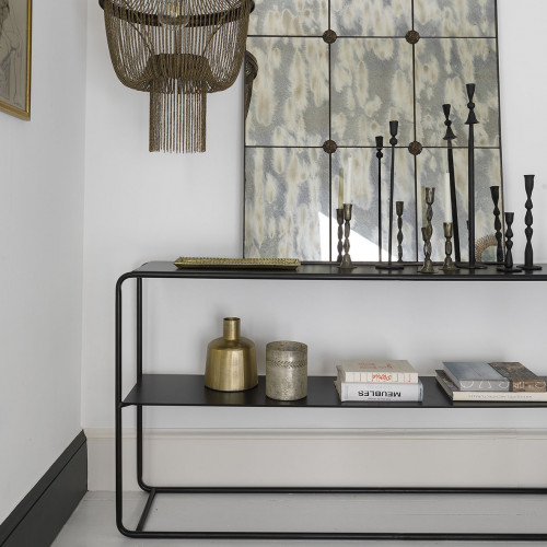 Blanc D'ivoire Console ERNEST En Métal Noir