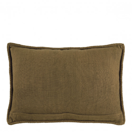 Blanc D'ivoire Coussin LOUISE Lin - Bronze