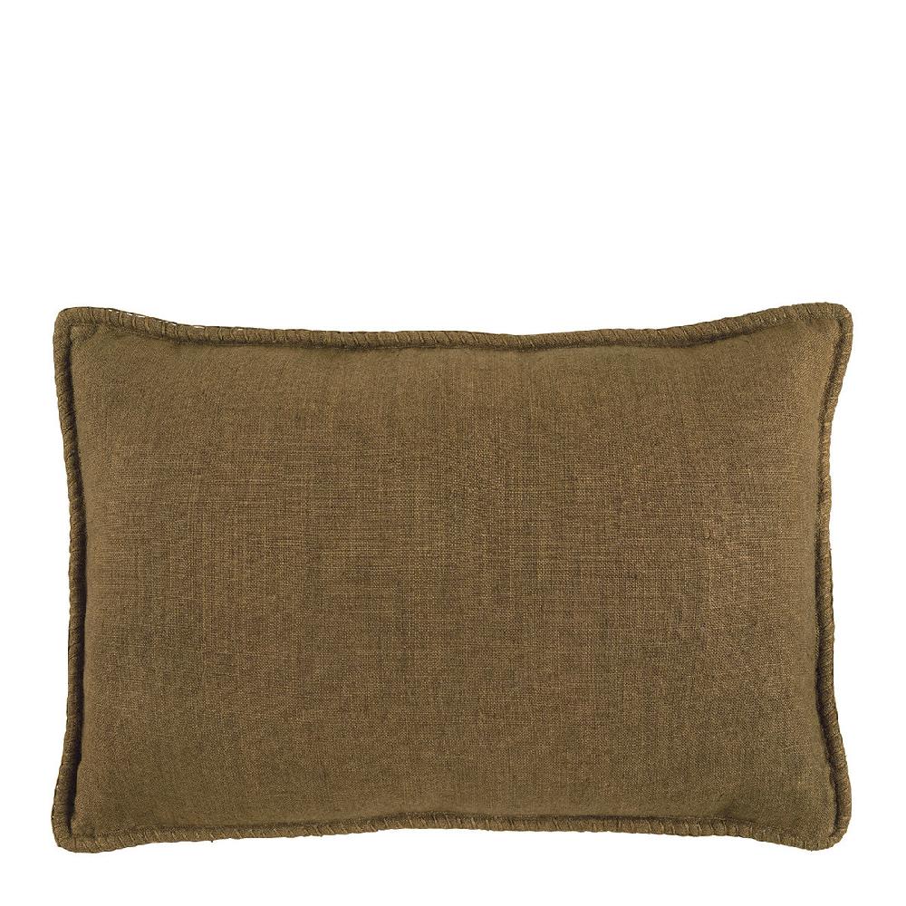 Blanc D'ivoire Coussin LOUISE Lin - Bronze