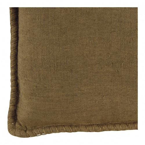 Blanc D'ivoire Coussin LOUISE Lin - Bronze