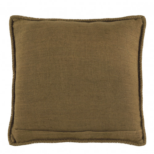Blanc D'ivoire Coussin LOUISE Lin - Bronze