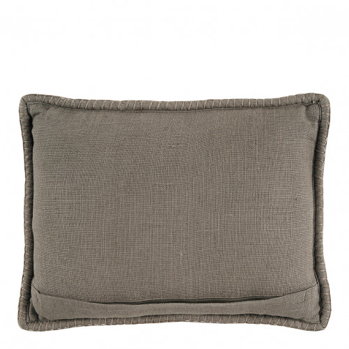 Blanc D'ivoire Coussin LOUISE Lin - Gris