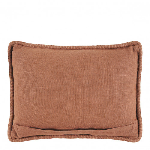 Blanc D'ivoire Coussin LOUISE Lin - Terracotta