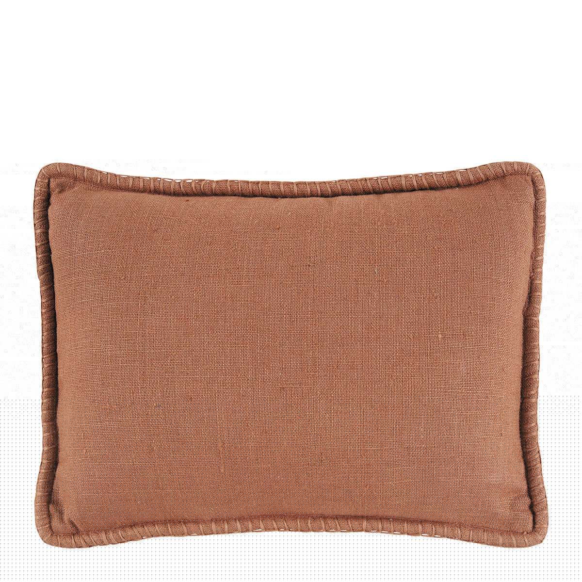 blanc d'ivoire Coussin LOUISE lin - Terracotta