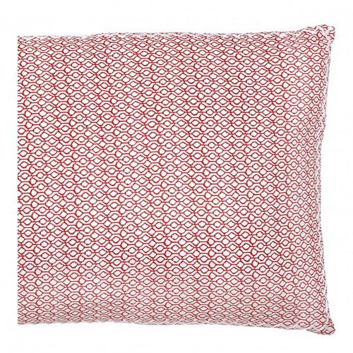 Blanc D'ivoire Dessus De Lit IKAT Blanc Et Rouge