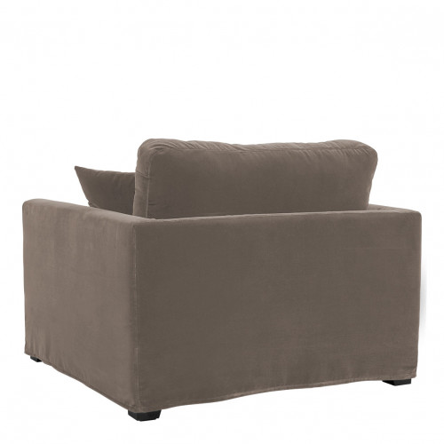 Blanc D'ivoire Fauteuil ANGIE En Velours - Taupe