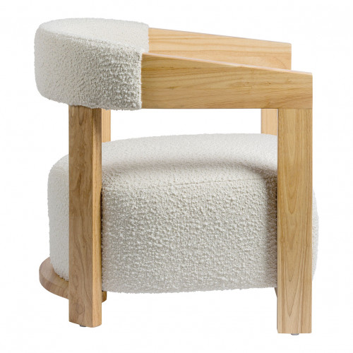 Blanc D'ivoire Fauteuil ARSÈNE En Bouclette - Crème
