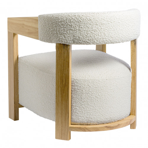 Blanc D'ivoire Fauteuil ARSÈNE En Bouclette - Crème