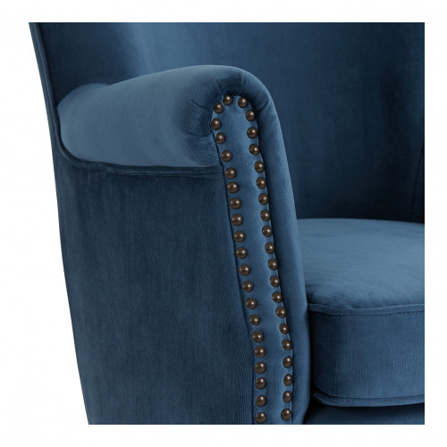Blanc D'ivoire Fauteuil CLAUDE Bleu De Minuit