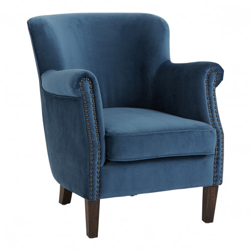 Blanc D'ivoire Fauteuil CLAUDE Bleu De Minuit