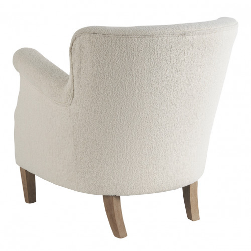 Blanc D'ivoire Fauteuil CLAUDE En Bouclette - Crème