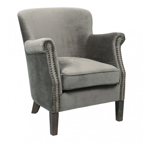 Blanc D'ivoire Fauteuil CLAUDE Gris Foncé