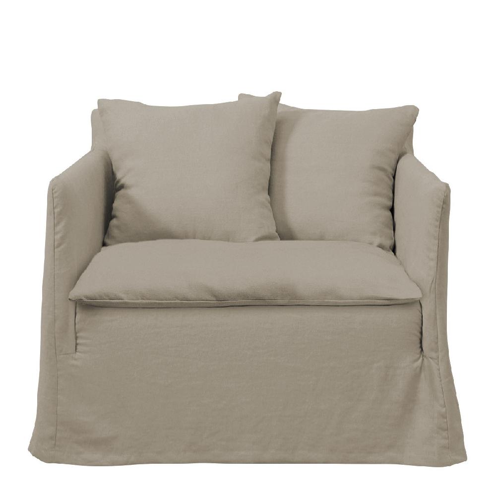 blanc d'ivoire Fauteuil GABRIEL en lin - Beige