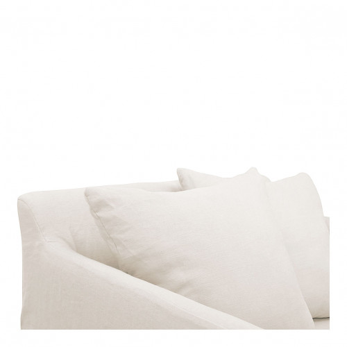 Blanc D'ivoire Fauteuil GABRIEL En Lin - Blanc