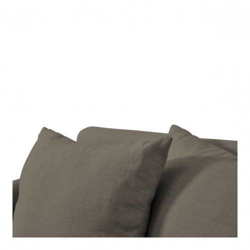 Blanc D'ivoire Fauteuil GABRIEL En Lin - Taupe