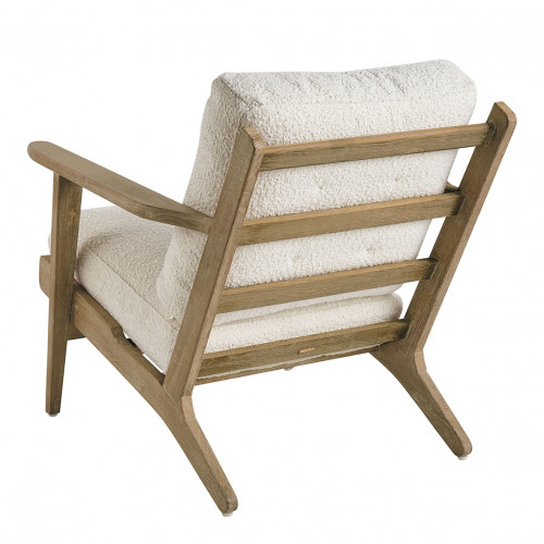 Blanc D'ivoire Fauteuil JULES En Bouclette - Crème