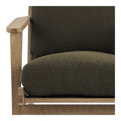 Blanc D'ivoire Fauteuil JULES En Bouclette - Kaki