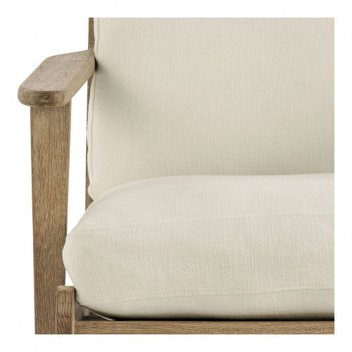 Blanc D'ivoire Fauteuil JULES En Coton Et Lin - Écru