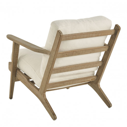Blanc D'ivoire Fauteuil JULES En Coton Et Lin - Écru