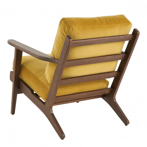 Blanc D'ivoire Fauteuil JULES En Velours - Safran