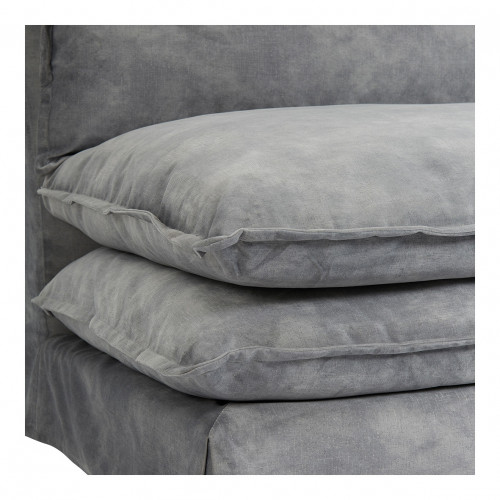 Blanc D'ivoire Fauteuil LEO Velours - Gris Clair