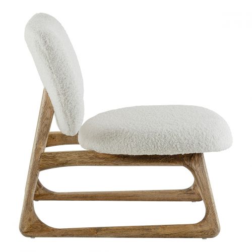 Blanc D'ivoire Fauteuil LINA En Bouclette - Crème