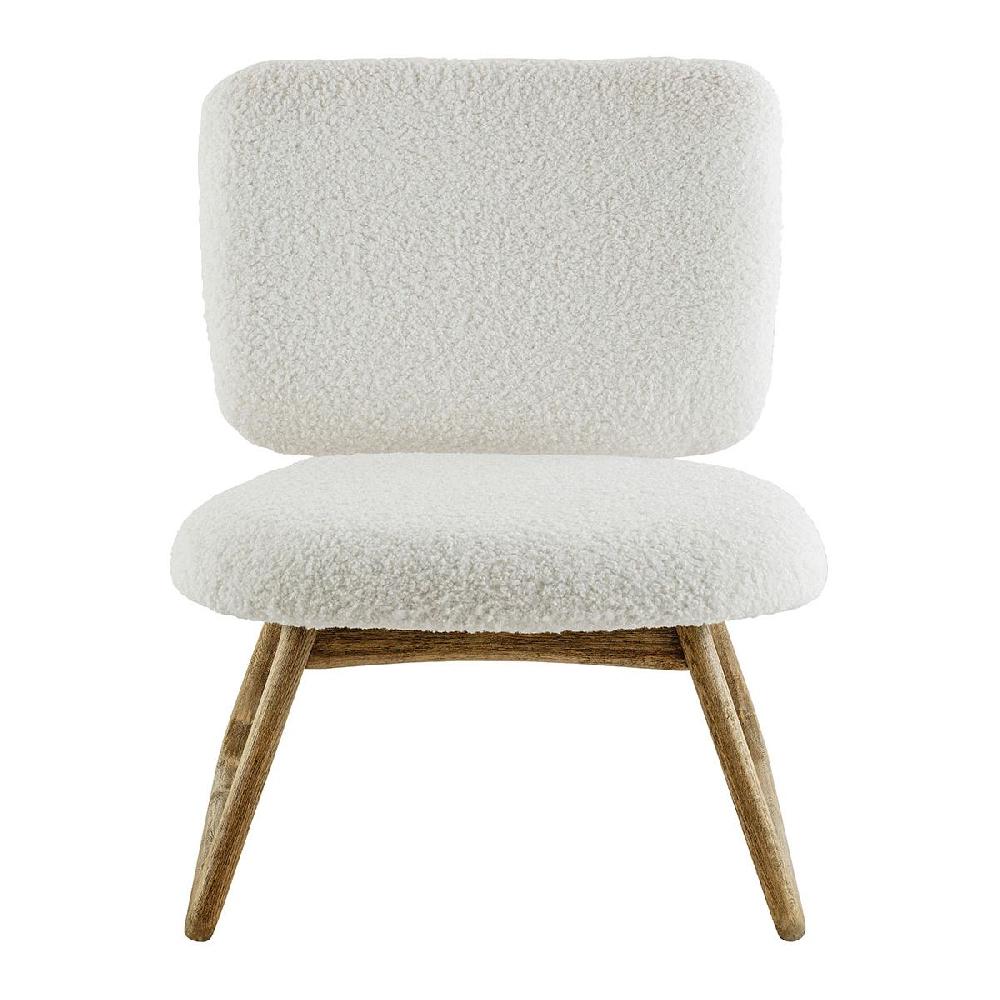 blanc d'ivoire Fauteuil LINA en bouclette - Crème