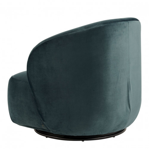 Blanc D'ivoire Fauteuil LISETTE En Velours - Bleu