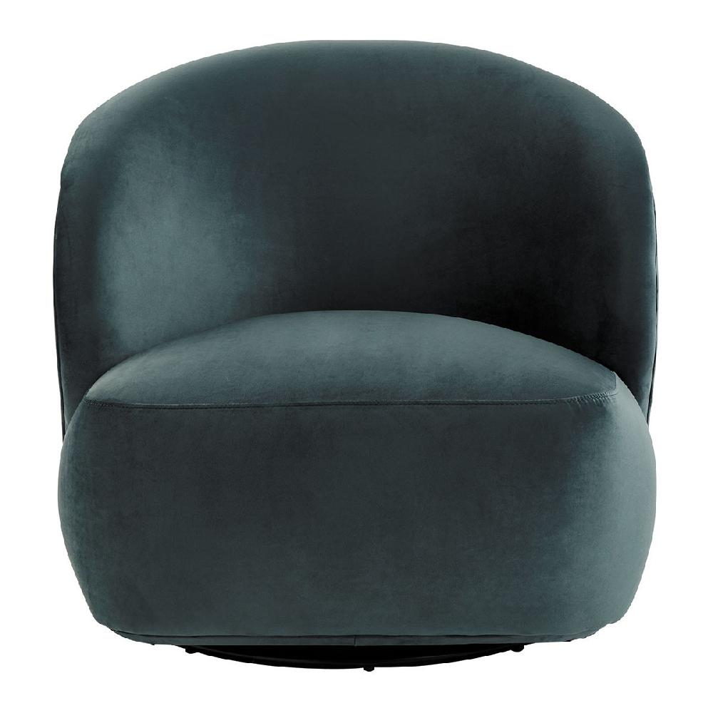 blanc d'ivoire Fauteuil LISETTE en velours - Bleu