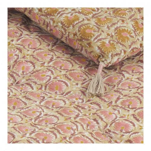 Blanc D'ivoire Futon FLORA Coton - 180 X 80 Cm - Rose