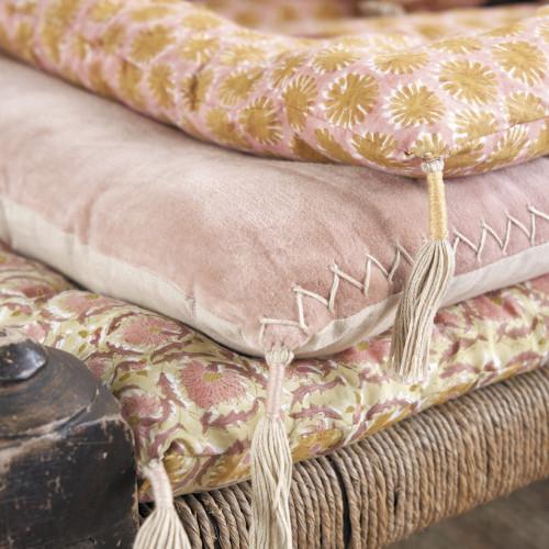 Blanc D'ivoire Futon JUNGLE Coton - 180 X 80 Cm - Rose