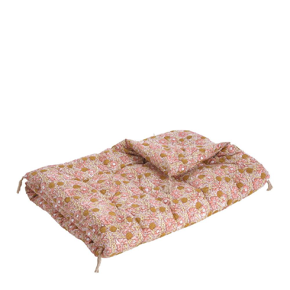 blanc d'ivoire Futon JUNGLE coton - 180 x 80 cm - Rose