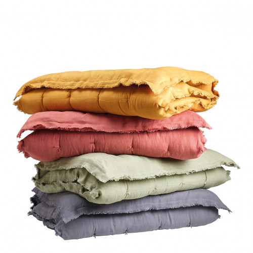 Blanc D'ivoire Futon LÉA Lin - 180 X 80 Cm - Gris